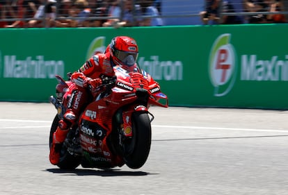 Marc Márquez durante la sesión de prácticas del GP de Tailandia.