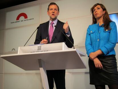 El líder del PP, Mariano Rajoy, y la presidenta del partido en Cataluña, Alicia Sánchez Camacho