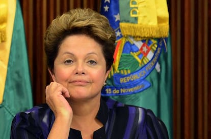 La presidenta Dila Rousseff este lunes, 24 de junio de 2013.