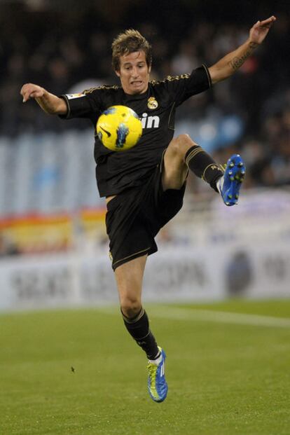 Coentrão, en el partido contra la Real Sociedad.