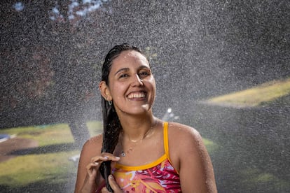 Bárbara Hernández during an interview with EL PAÍS.