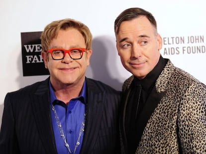 El cantante Elton John y su marido, David Furnish.