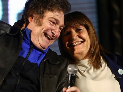 Patricia Bullrich y Javier Milei, el pasado 16 de noviembre durante el cierre de campaña del ultraderechista.