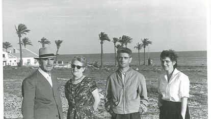 Croatian dictator Ante Pavelić at the end of the 1950s on holiday in Santa Pola, Alicante, with his wife Maria and their children, Velimir and Višnja.