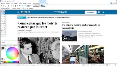 Captura de pantalla pegada en un sencillo programa para tratar las imágenes.