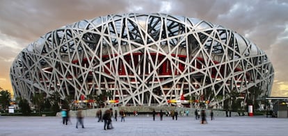 Estadio olímpico de Pekín, conocido como “el nido de pájaro”, de los suizos Herzog & De Meuron.