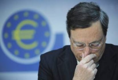 El presidente del Banco Central Europeo (BCE), Mario Draghi, comparece en una rueda de prensa en Fráncfort del Meno, Alemania. EFE/Archivo