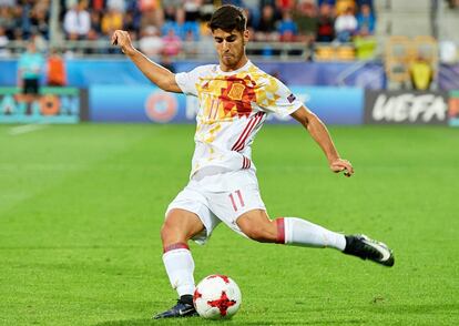 Marco Asensio, durante el partido contra Portugal.