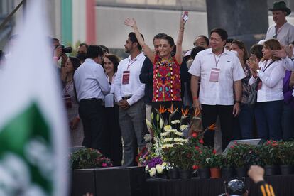 La jefa de gobierno de la Ciudad de México, Claudia Sheinbaum, este miércoles en la plaza de la Revolución.