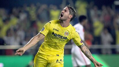 Pato celebra un gol con el Villarreal el pasado mes de agosto. 