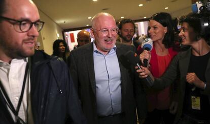 Frans Timmermans, candidato holandés a la presidencia de la Comisión Europea, este domingo.