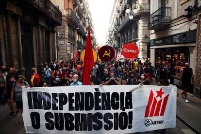 La organización juvenil Arran, durante una manifestación por la Diada en 2022.