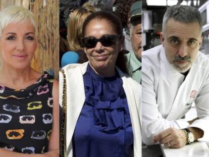 De izquierda a derecha: Ana Torroja, Isabel Pantoja, Sergi Arola y Montserrat Caball&eacute;. 