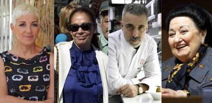 De izquierda a derecha: Ana Torroja, Isabel Pantoja, Sergi Arola y Montserrat Caball&eacute;. 