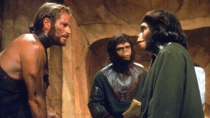 Charlton Heston en  "El planeta de los simios", dirigida por Franklin J. Schaffner.