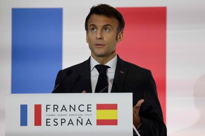 Emmanuel Macron, durante la cumbre entre España y Francia el pasado 19 de enero en Barcelona.