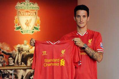 Luis Alberto, con la camiseta del Liverpool.