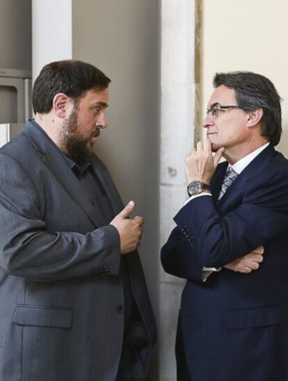 Oriol Junqueras, a la izquierda, y Artur Mas.