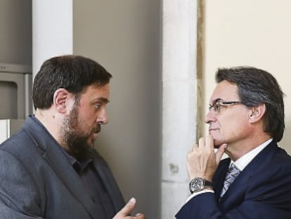 Oriol Junqueras, a la izquierda, y Artur Mas.