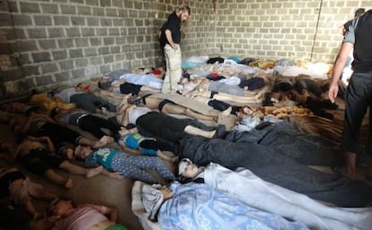Victims of the gas attack against the Damascus suburb of Ghuta last August 21.