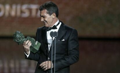 Antonio Banderas tras recoger el Goya al mejor actor.