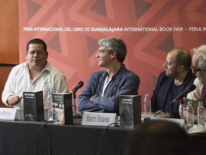 Herbert (i), Monge, Martín Solares y el editor Claudio López