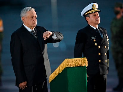 El presidente López Obrador junto al almirante Rafael Ojeda, durante un acto oficial el pasado 17 de septiembre.