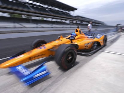 Fernando Alonso, en Indianápolis.