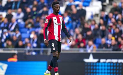 Iñaki Williams, en el Espanyol-Athletic de Liga donde sufrió insultos racistas.