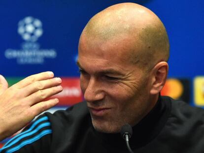 Zidane, en la rueda de prensa de Wembley.
