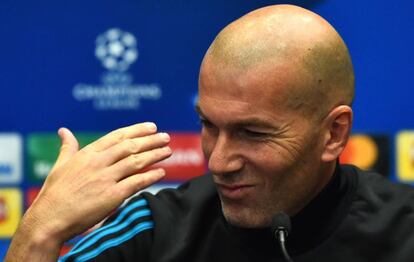 Zidane, en la rueda de prensa de Wembley.