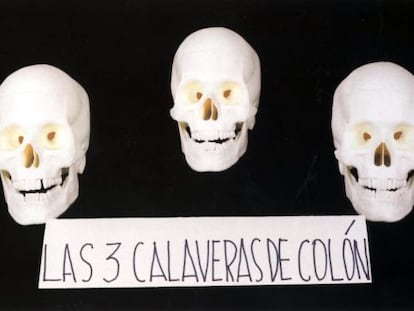 Pieza de la serie &#039;Las 3 calaveras de Col&oacute;n&#039;. (&#039;Artefactos visuales&#039;. Nicanor Parra. Fundaci&oacute;n Telef&oacute;nica, 2001. 64 p&aacute;ginas)