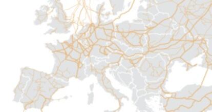 Red de gasoductos Rusia - Europa