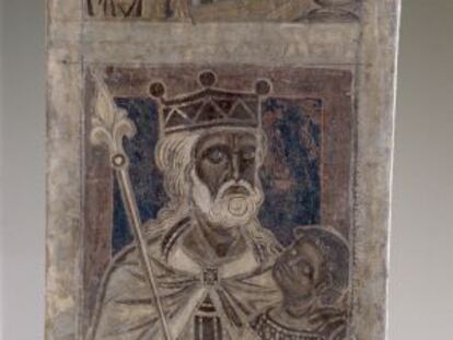 Uno de los retratos de las pinturas del monasterio de Sijena 
