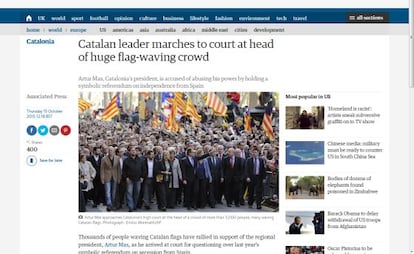 Imatge de la notícia al britànic 'The Guardian'.