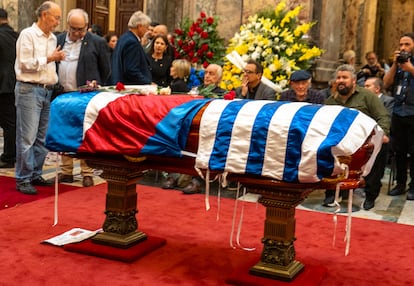 El féretro de José 'Pepe' Mujica en el Palacio Legislativo.