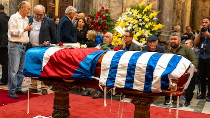 El féretro de José 'Pepe' Mujica en el Palacio Legislativo.