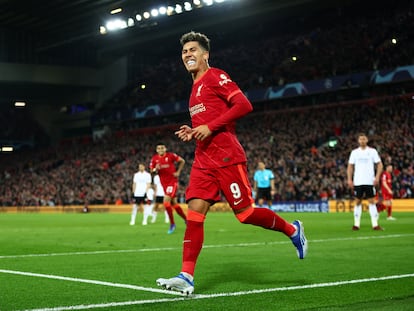 Firmino celebra un gol al Benfica en la pasada edición de la Champions.