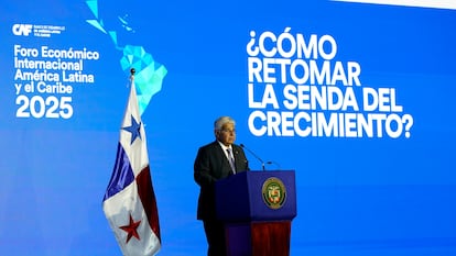 Jos Ral Mulino habla en la ceremonia de inauguracin del Foro Econmico Internacional Amrica Latina y el Caribe 2025.