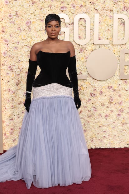 Fantasia Barrino, nominada a mejor actriz por 'El color púrpura', fue otra de las invitadas que confió en Dolce & Gabbana.
