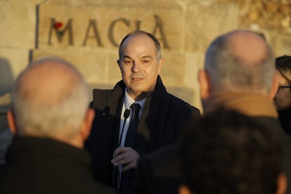 El secretario general de Junts, Jordi Turull, este mircoles en el cementerio de Montjuic.