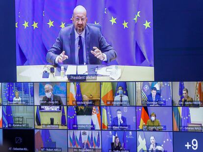 Reunión del Consejo Europeo el pasado jueves para abordar una respuesta común ante la covid-19.