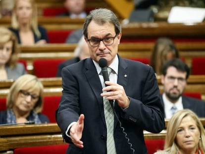 El president de la Generalitat, dimecres al Parlament.