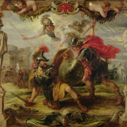 <i>Achilles Defeating Hector</i>, de Rubens, datada en 1630.