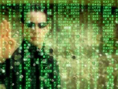 Keanu Reeves como Neo, en la película 'Matrix'.