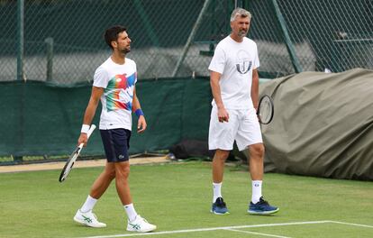 Djokovic e Ivanisevic, durante un entrenamiento en Londres.