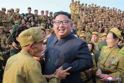 Kim Jong-un en un acto en Corea del Norte.