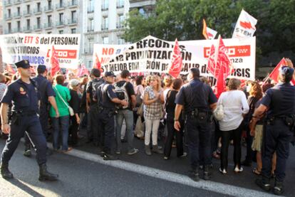 Concentración de profesores en Madrid, el pasado otoño, contra los recortes.