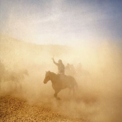 Otro momento de una competición de Buzkashi en Tayikistán.