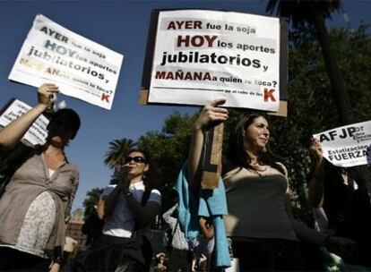 Protestas en la Plaza de Mayo, en Buenos Aires, contra del Gobierno de la presidenta Cristina Fernández de Kirchner
